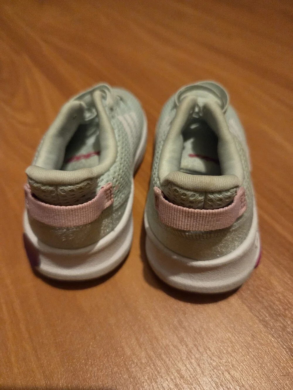adidas Kids Mint Green and Pink Mesh Sneakers